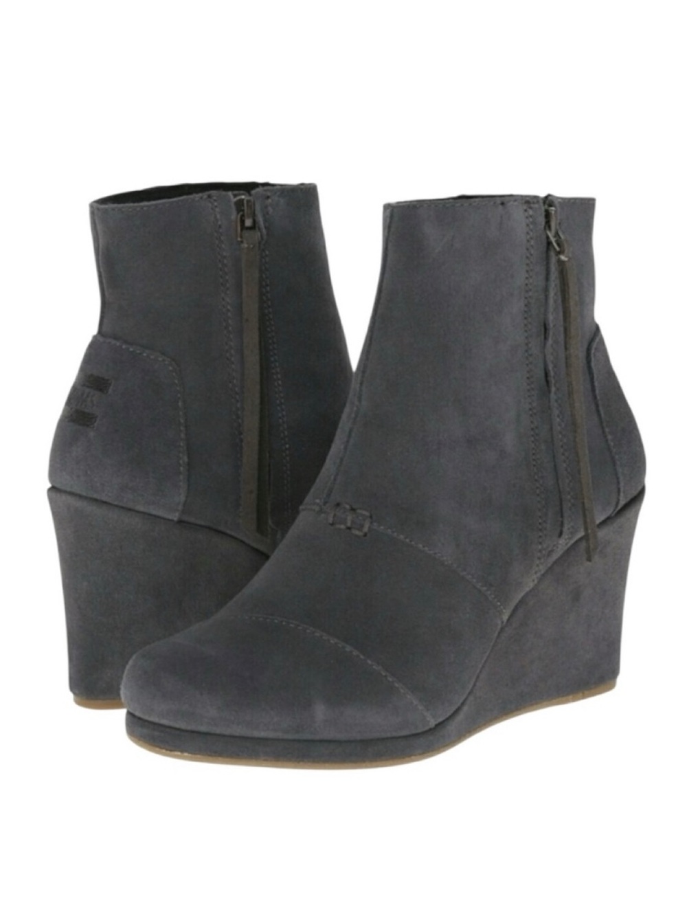 Toms Desert Wedge Suede Ankle Booties Side Zip Tassel Boho *Read*